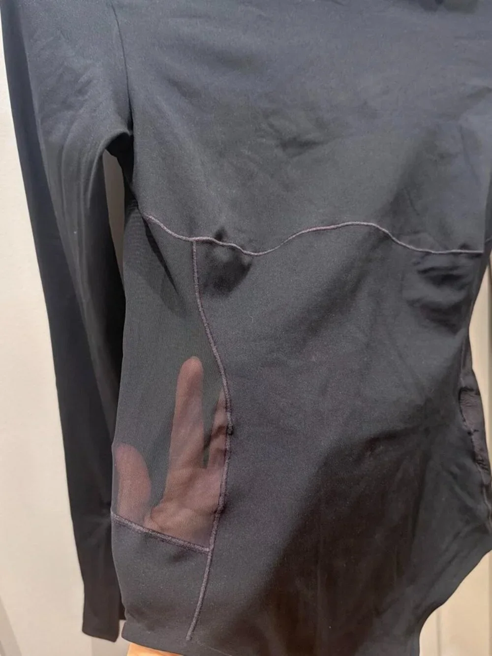 Nike black long sleeve bodysuit with mesh back